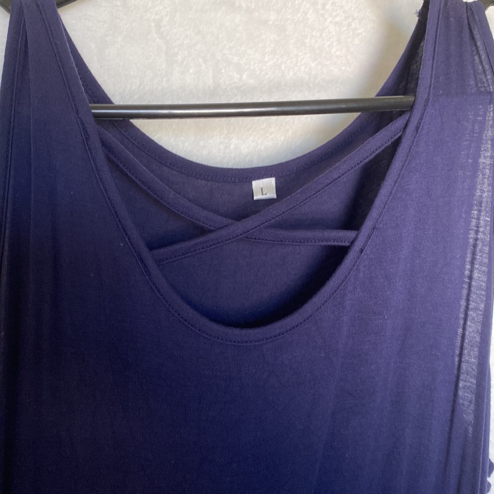 NWOT NAVY BLUE LONG DRESS - Picture 3 of 4